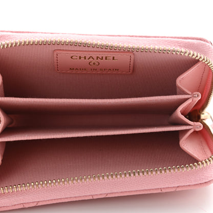 Chanel Caviar Quilted Zip Coin Purse Light Pink 5 of 10
