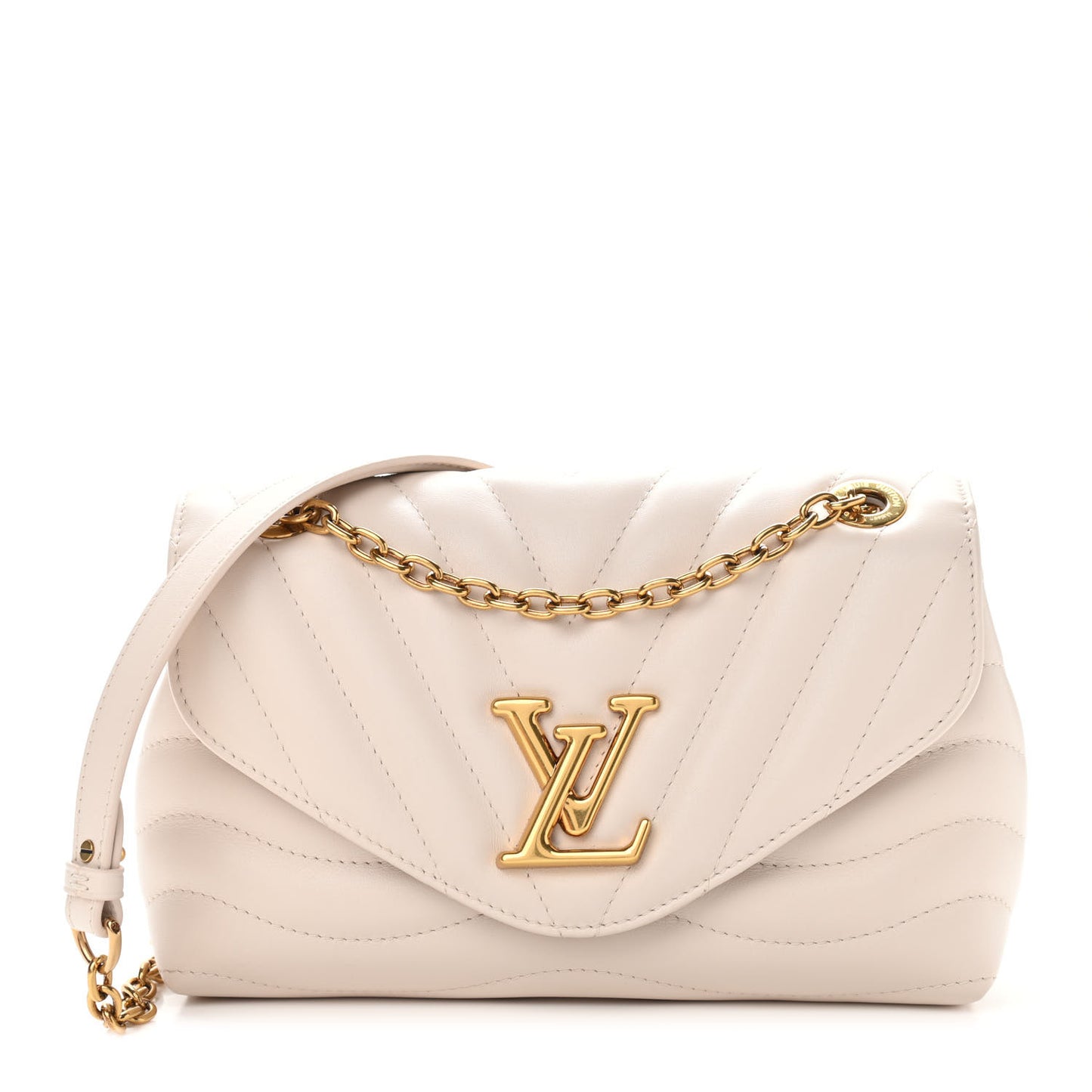 Calfskin LV New Wave Chain Bag Ivory