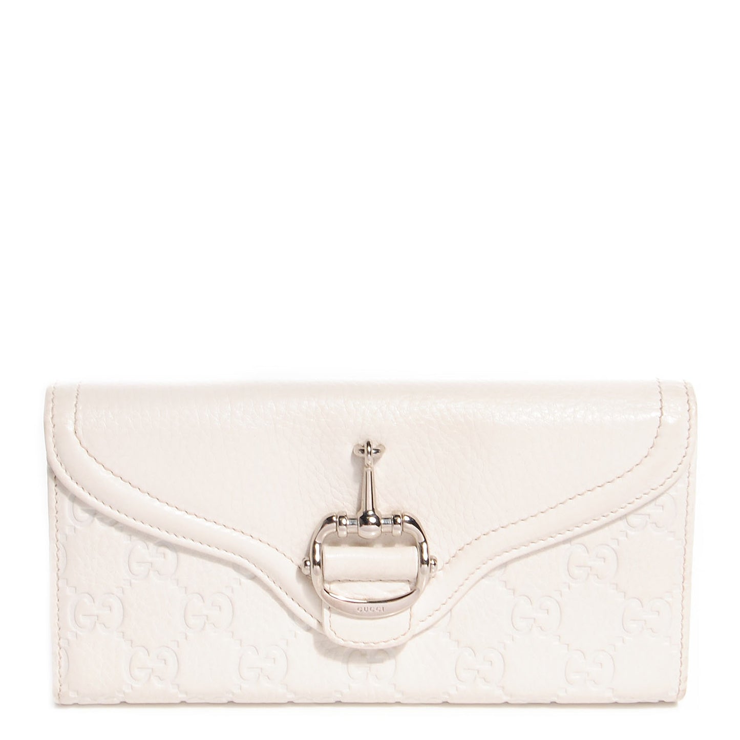 Guccissima Horsebit Flap Continental Wallet Off White
