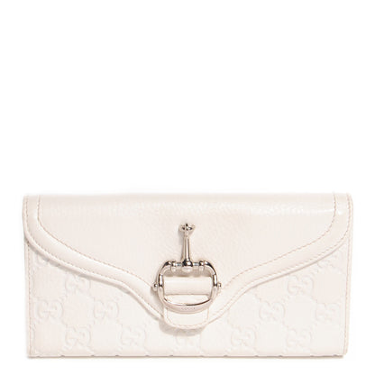 Gucci Guccissima Horsebit Flap Continental Wallet Off White 1 of 6