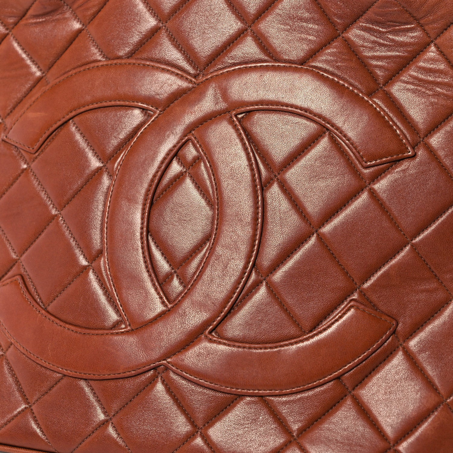 Chanel Lambskin Quilted Medallion Tote Brown 23 of 26