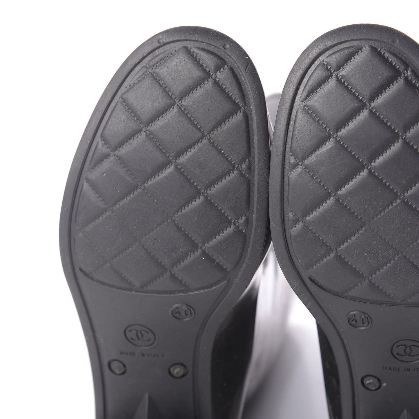 Rubber Glitter Camellia Rain Boots 40 Black