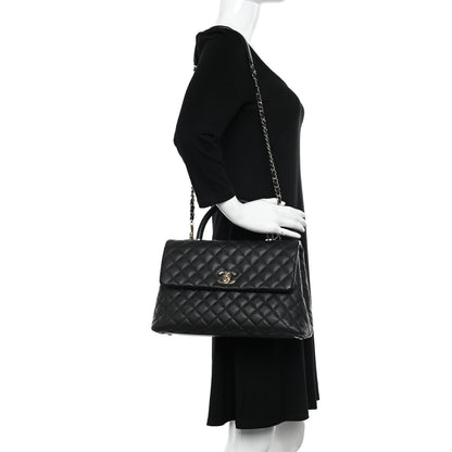 Chanel Caviar Quilted Medium Coco Handle Flap Black 2 of 10