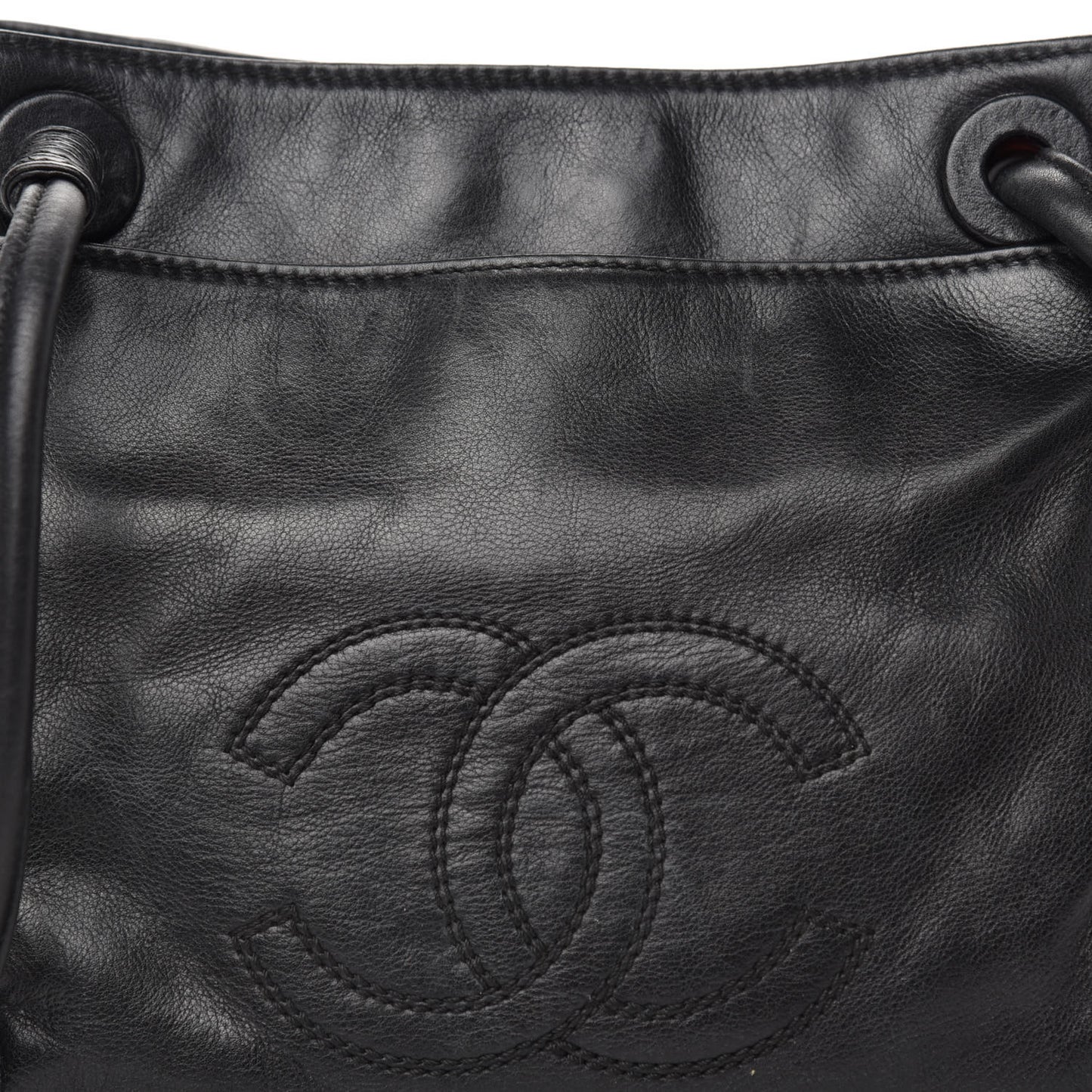 Lambskin CC Tassel Shoulder Bag Black