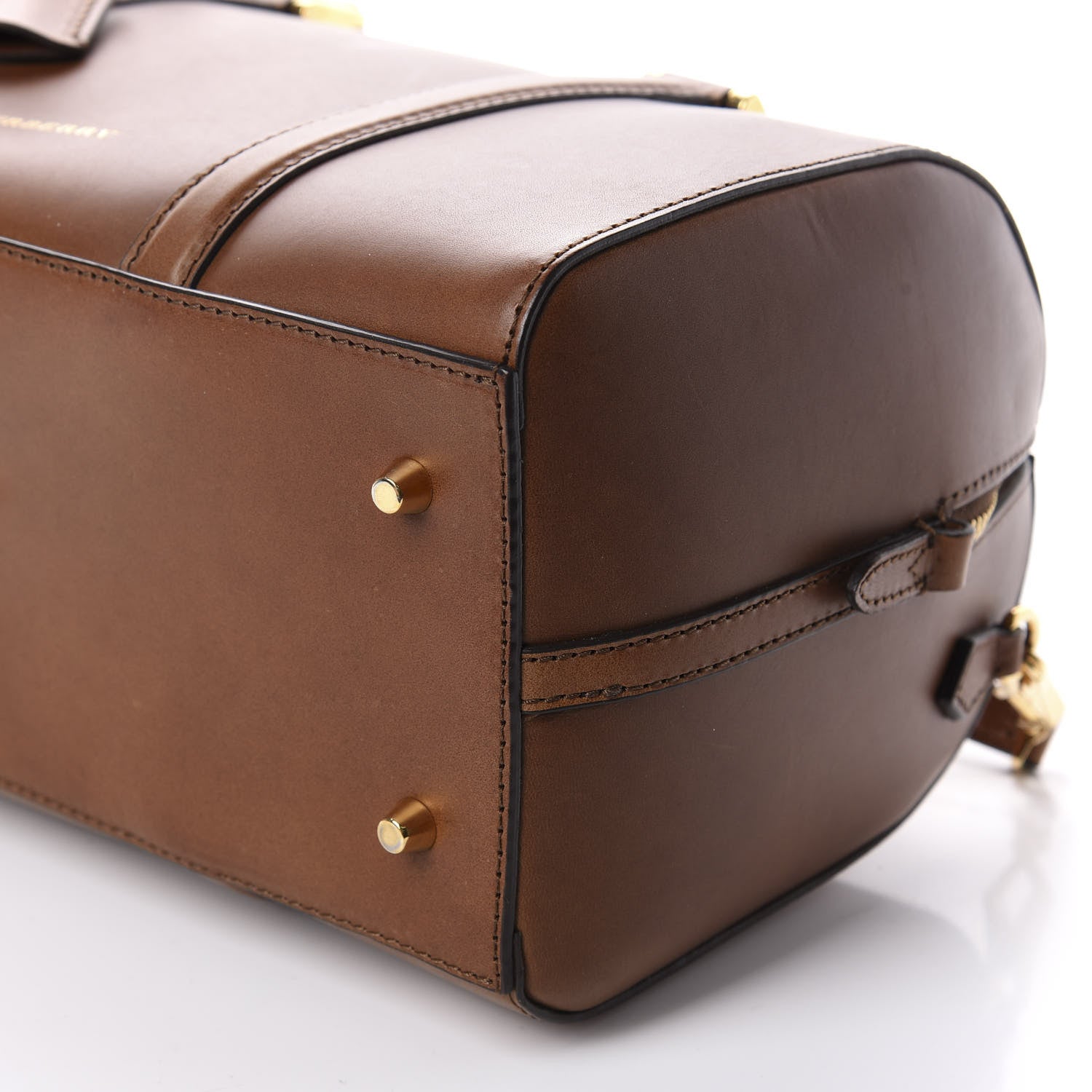 Burberry Soft Calfskin Alchester Bowling Bag Tan 7 of 11