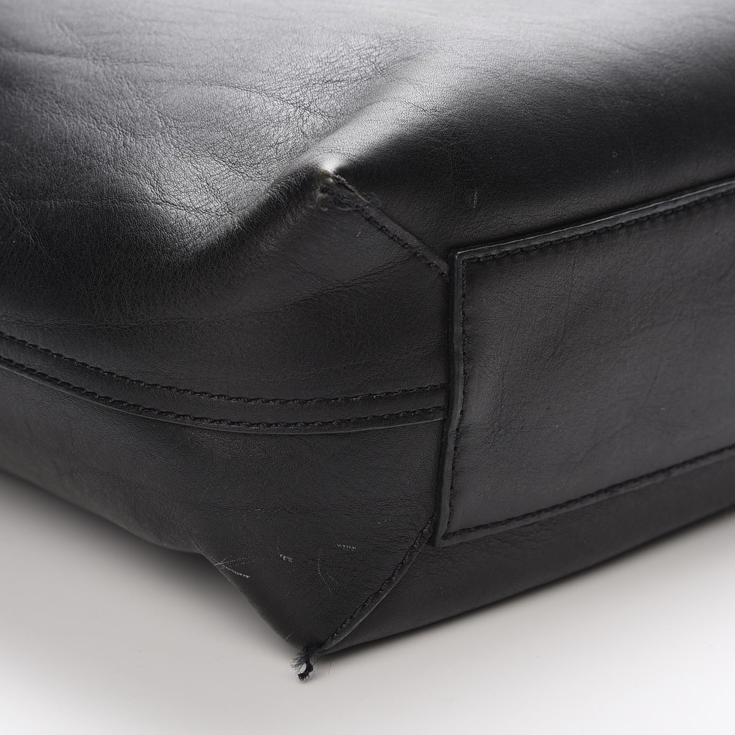 Calfskin Small Mens Tote Black