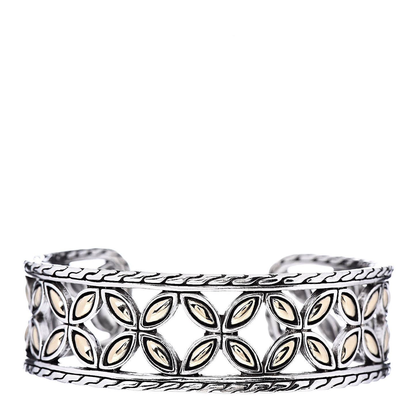 Sterling Silver 18K Yellow Gold Kawung Cuff Bracelet