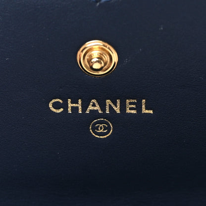 Chanel Caviar Quilted Filigree Large Gusset Flap Wallet Navy 6 of 7