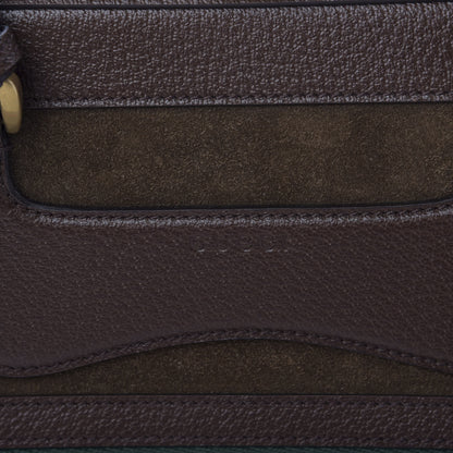 Gucci Suede Rainbow Strap Briefcase Brown 7 of 10