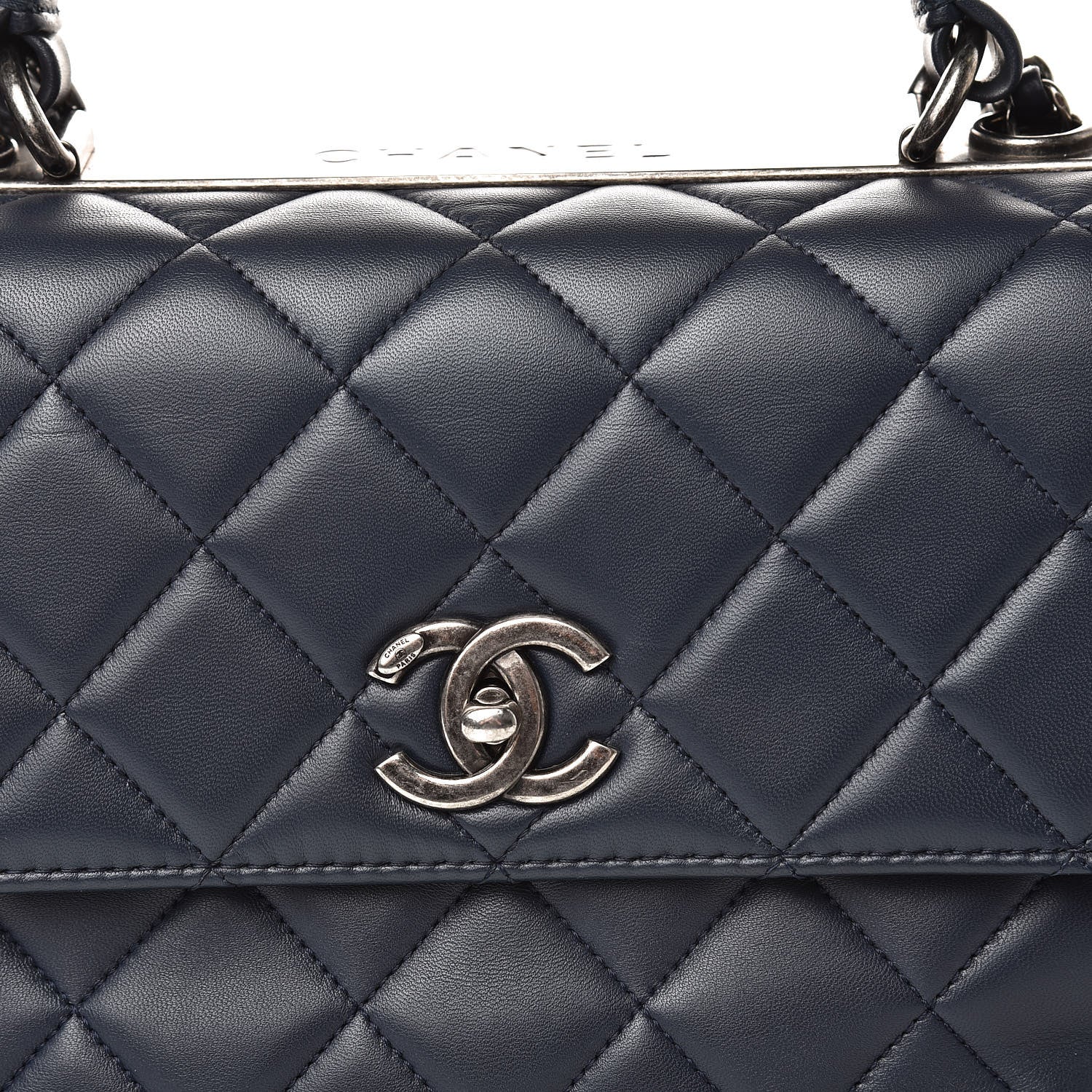 Chanel Lambskin Quilted Medium Trendy CC Flap Dual Handle Bag Navy Blue 10 of 11
