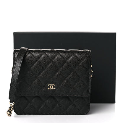 Chanel Caviar Quilted Square Wallet On Chain WOC Black 10 of 10