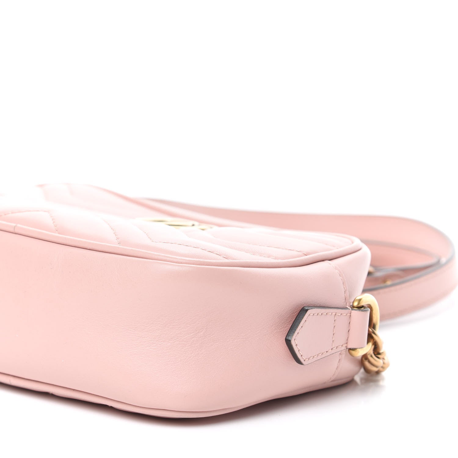 Gucci Calfskin Matelasse Mini GG Marmont Chain Shoulder Bag Perfect Pink 7 of 11