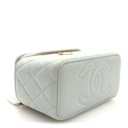 Chanel Caviar Quilted Sweetheart Vanity Case Bleu Clair 7 of 14