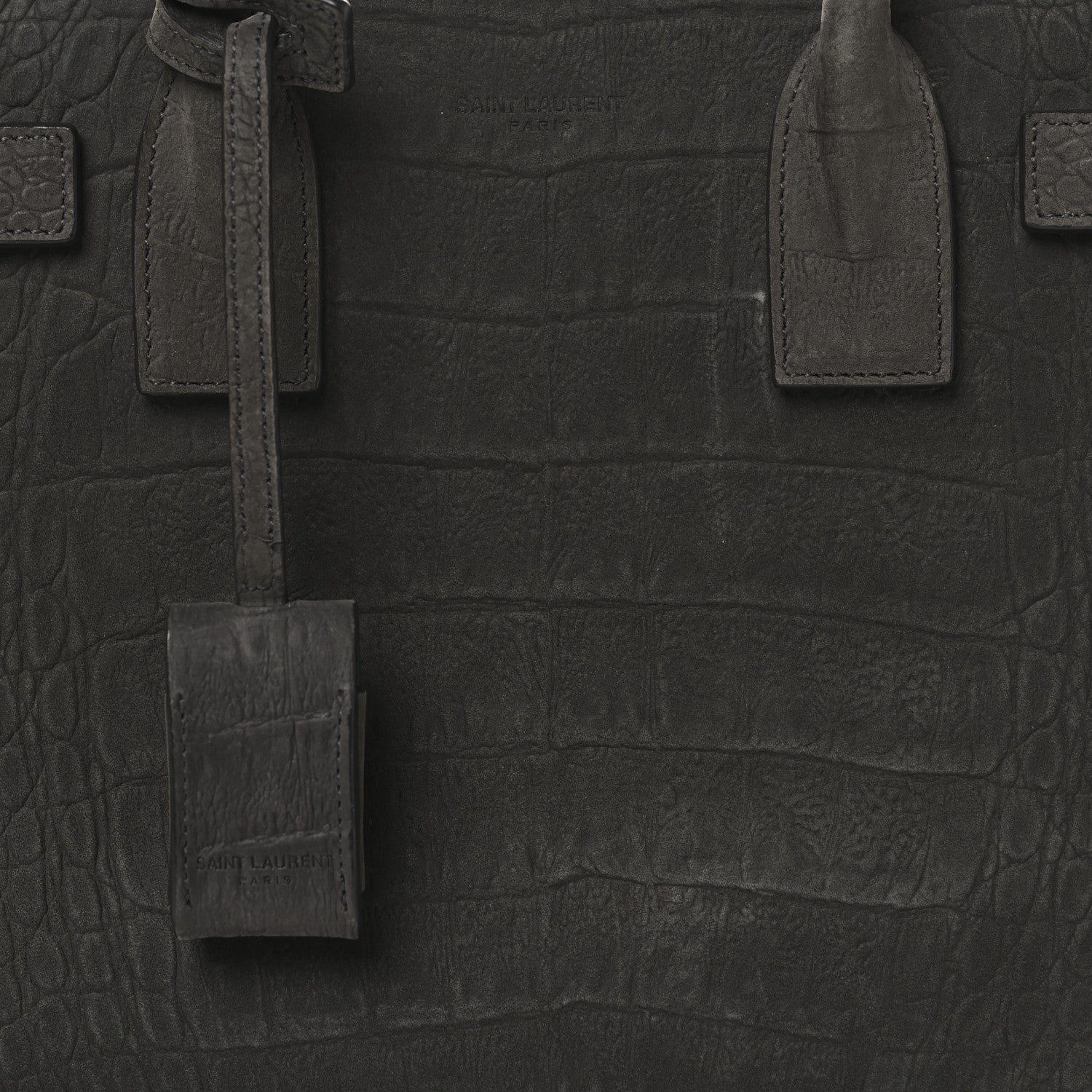 Saint Laurent Crocodile Embossed Nubuck Baby Sac De Jour Dark Anthracite 7 of 10