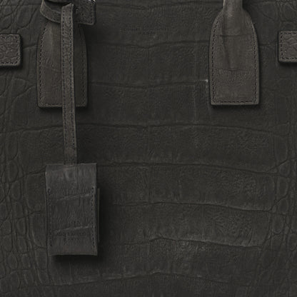 Saint Laurent Crocodile Embossed Nubuck Baby Sac De Jour Dark Anthracite 7 of 10