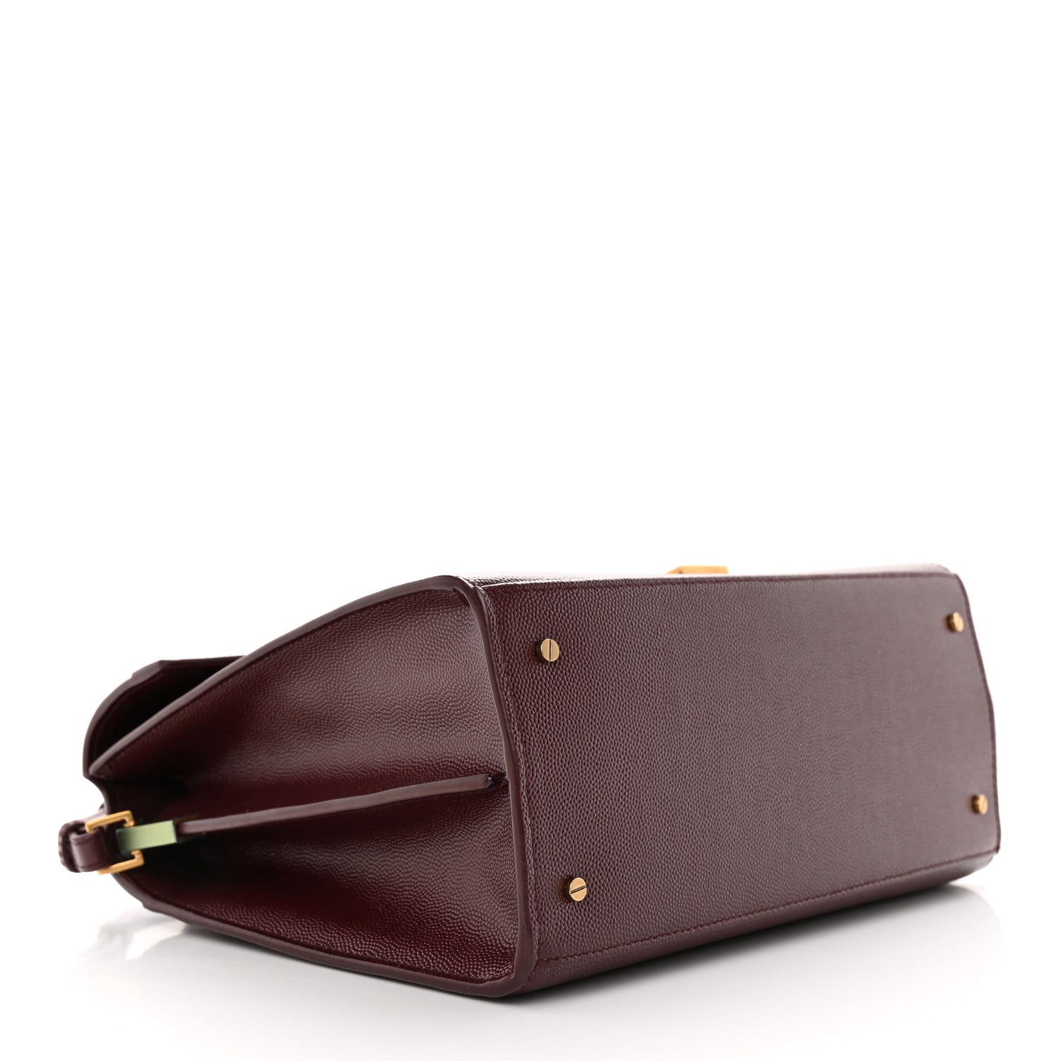 Saint Laurent Grain de Poudre Medium Classic Monogram Cassandra Top Handle Rouge Legion 4 of 14