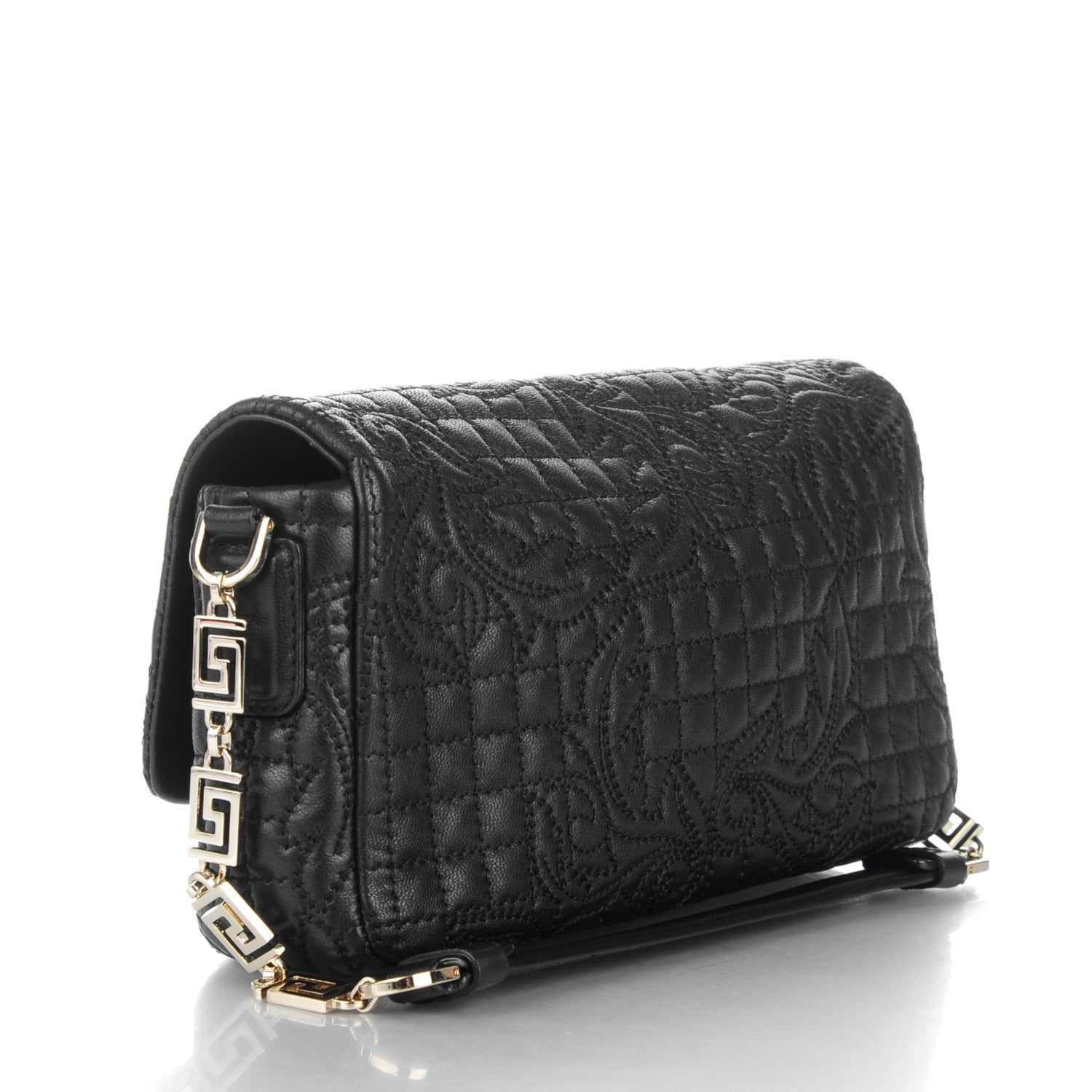 Versace Nappa Barocco Quilted Calliope Vanitas Shoulder Bag Black 154255 – FASHIONPHILE