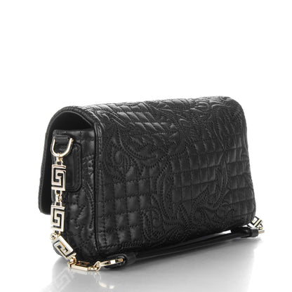 Versace Nappa Barocco Quilted Calliope Vanitas Shoulder Bag Black 3 of 7