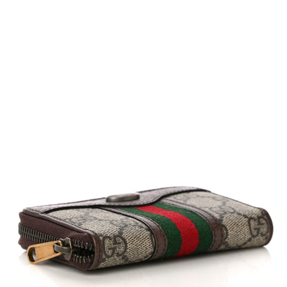 Gucci GG Supreme Web Ophidia Zip Around Card Case Brown 4 of 10