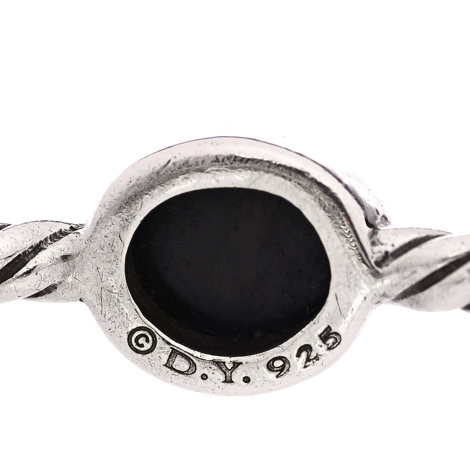 David Yurman Sterling Silver Black Onyx 3mm Color Classics Four Station Bangle Bracelet 4 of 4