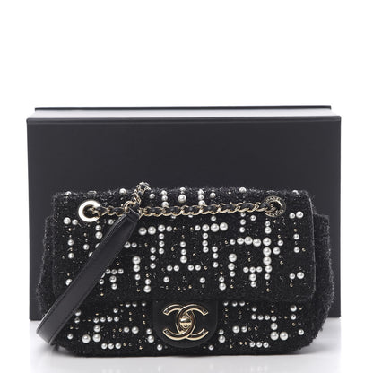 Chanel Tweed Pearl Mini Cosmos Flap Black 11 of 11
