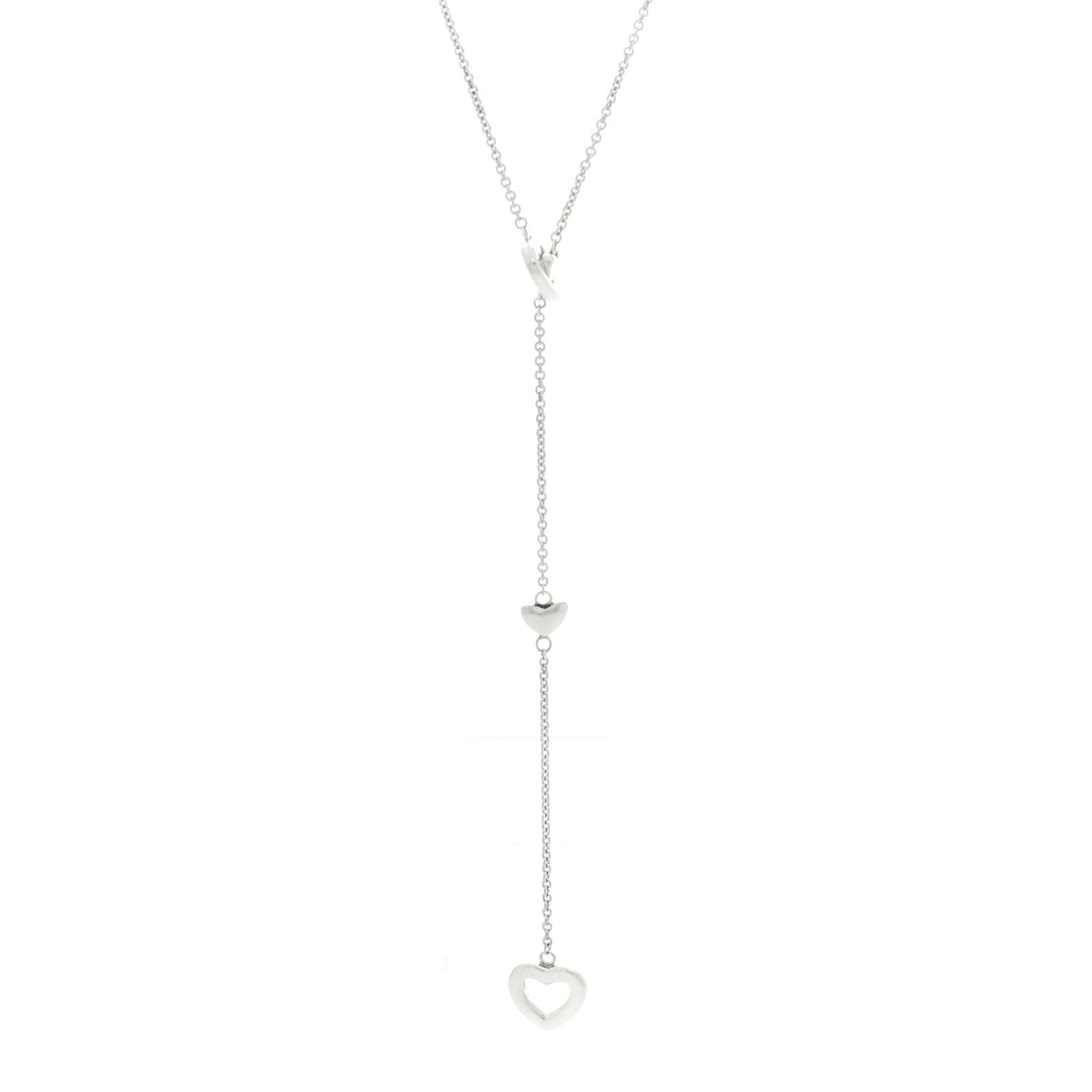 Tiffany Sterling Silver Heart Lariat Necklace 1 of 5