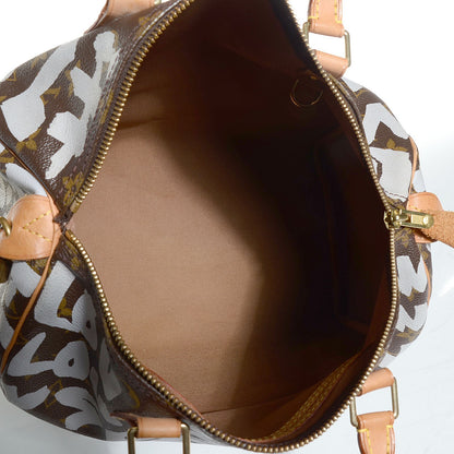 Louis Vuitton Monogram Graffiti Speedy 30 Silver 5 of 7