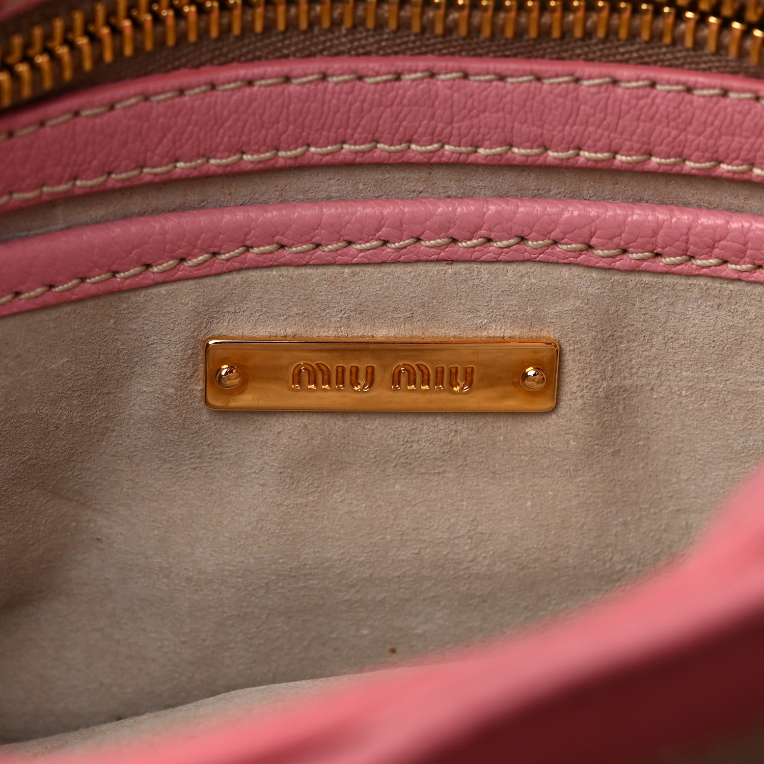 Miu Miu Goatskin Madras Shoulder Bag Rosa 6 of 17