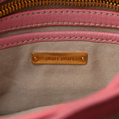 Miu Miu Goatskin Madras Shoulder Bag Rosa 6 of 17