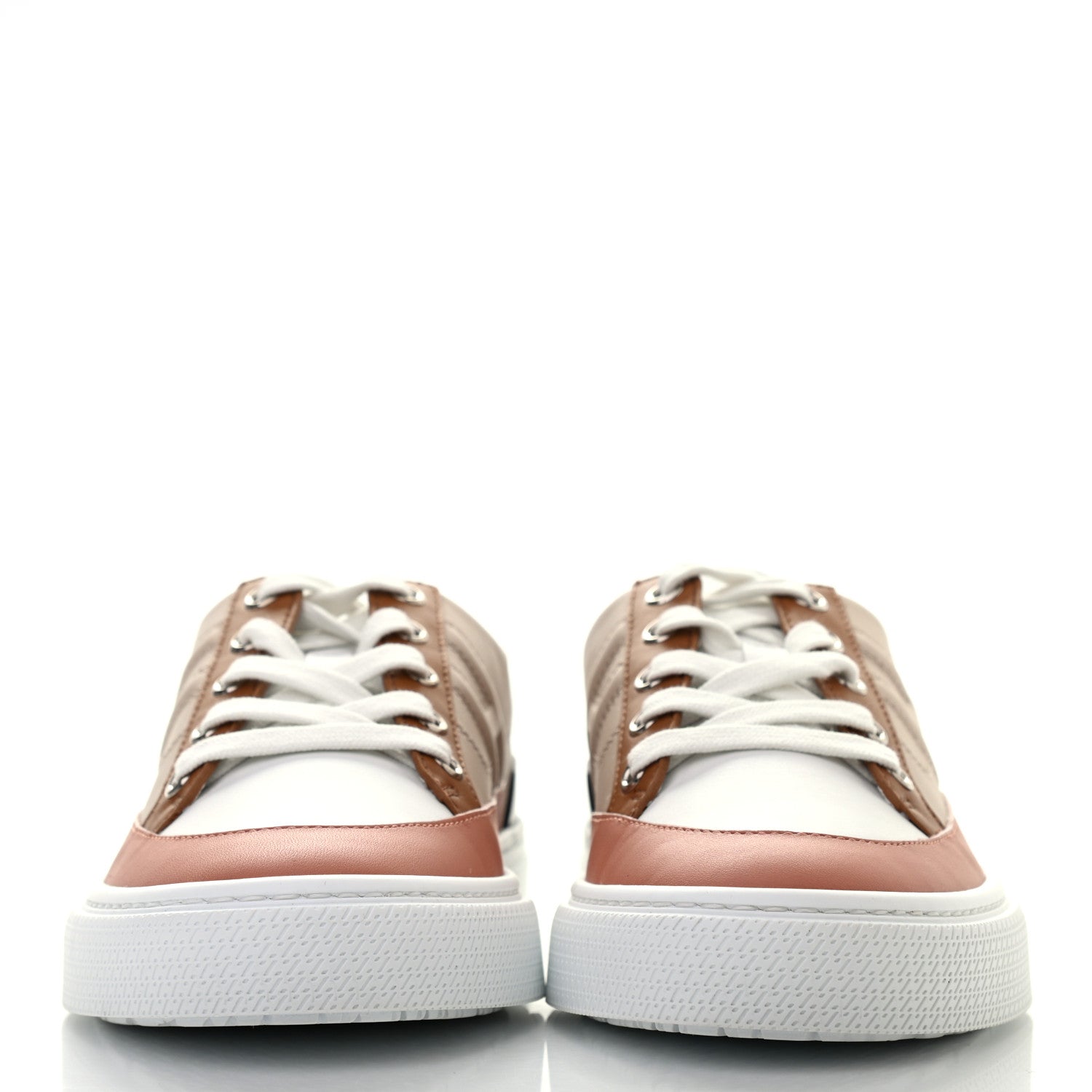 Hermes Calfskin Deep Sneakers 37.5 Multicolor White Gold 2 of 8