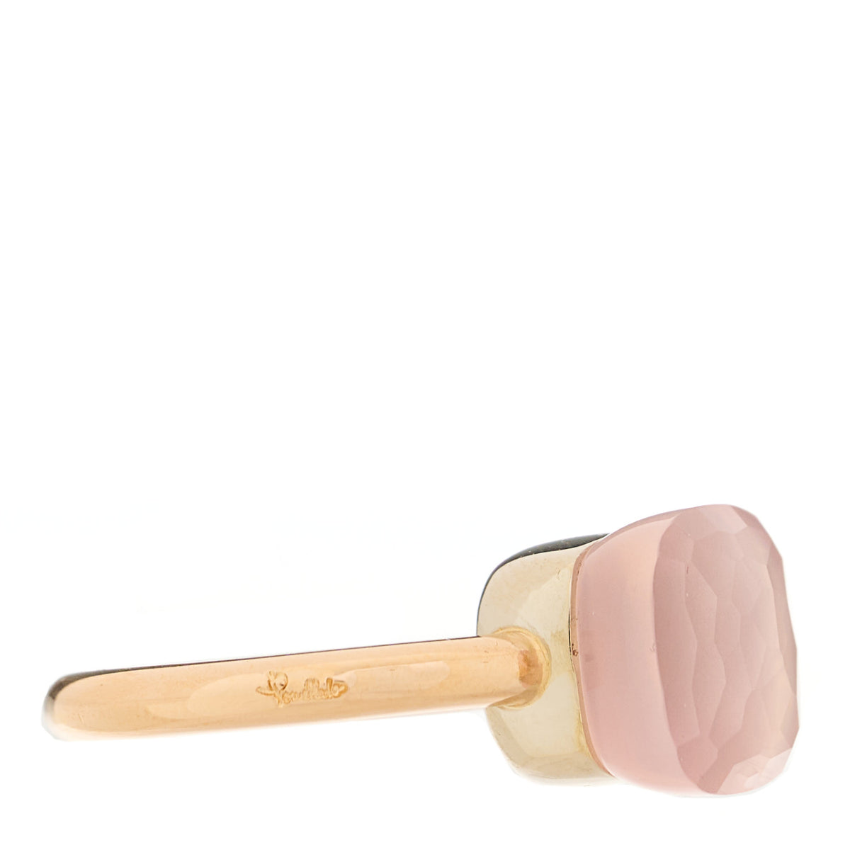 18K Rose Gold Rose Quartz Classic Nudo Ring 52 6