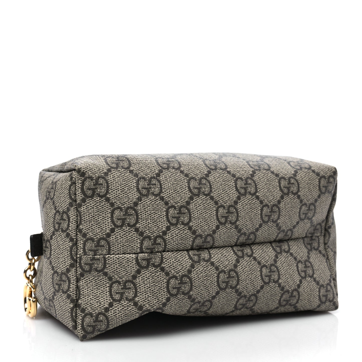 Soft GG Supreme Monogram Calfskin Medium Ophidia Cosmetic Case Beige Ebony New Acero