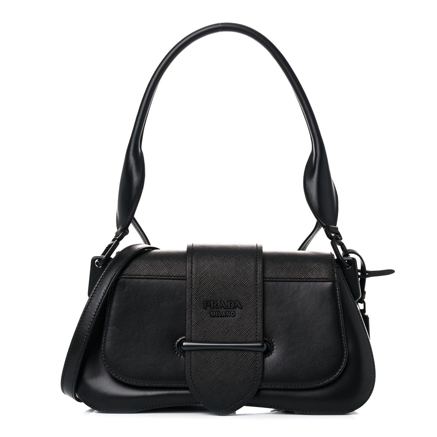 Prada City Calfskin Sidonie Shoulder Bag Black 1 of 9