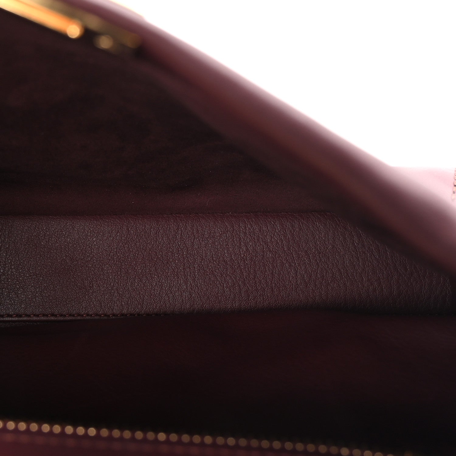 Fendi Vitello Seta Waves Bi-Color Medium Peekaboo Iconic Satchel Bordeaux Latte 5 of 9