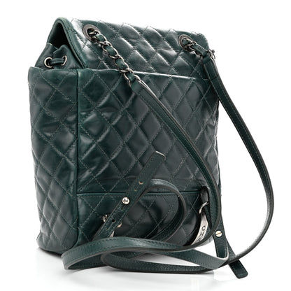 Chanel Glazed Calfskin Quilted Small Salzburg Mountain Backpack Dark Green 3 of 14