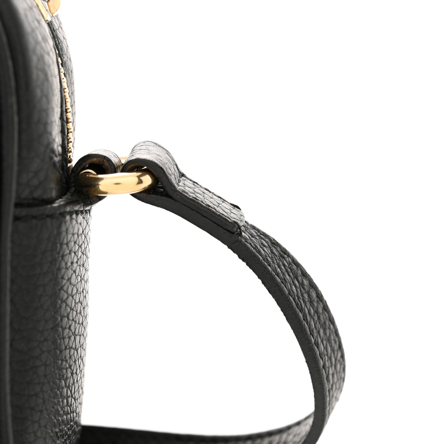 Pebbled Calfskin Small Soho Disco Bag Black