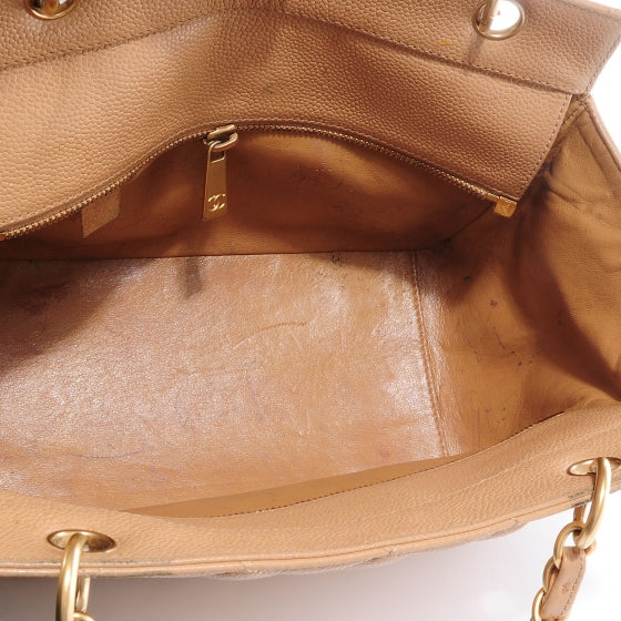 Caviar Quilted Petit Timeless Tote PTT Beige