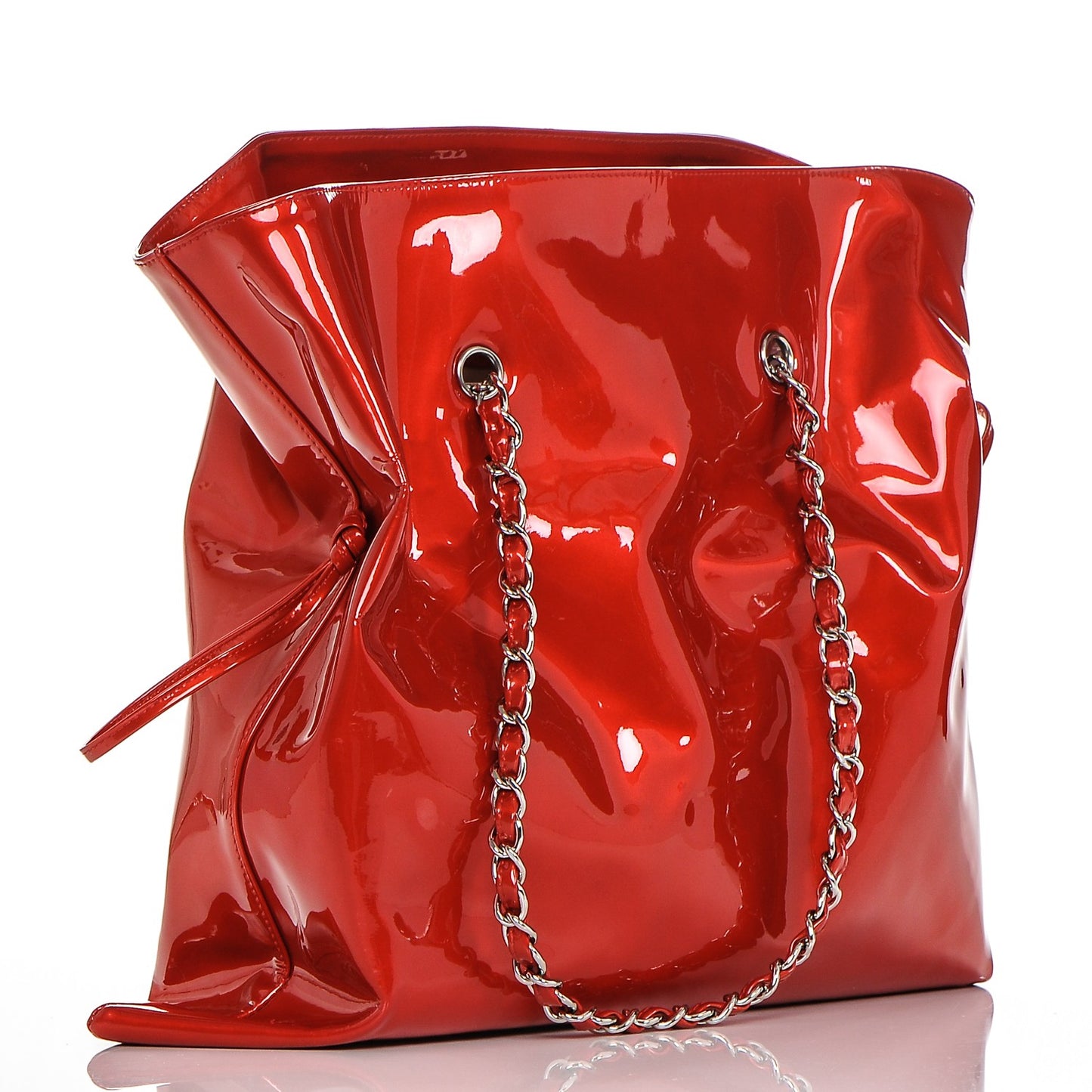 Patent Crystal Strass Bonbons Tote Red
