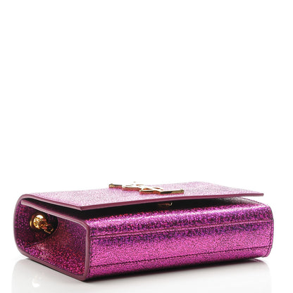 Saint Laurent Metallic Calfskin Small Classic Monogram Kate Satchel Fuchsia 4 of 6
