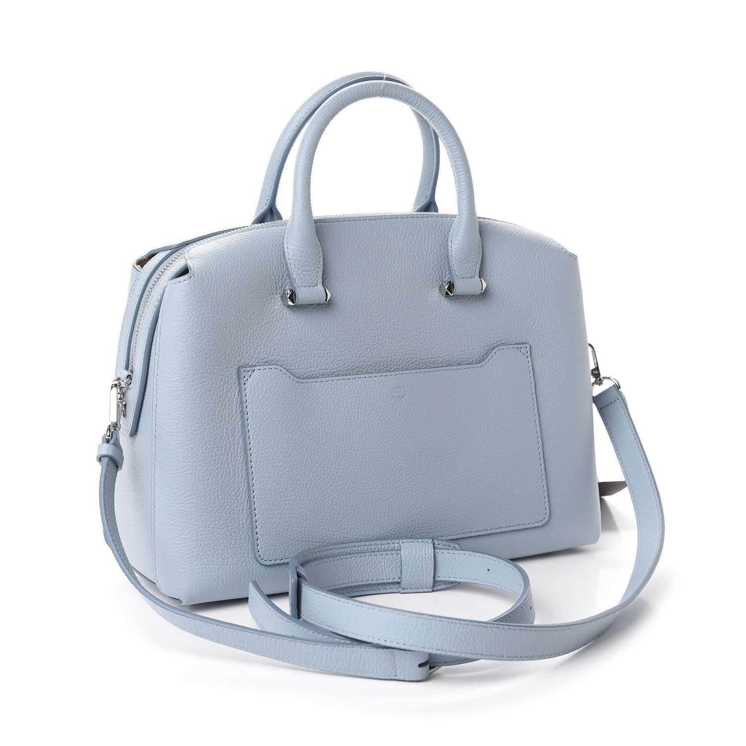 MCM Grained Calfskin Medium Ella Boston Sky Blue 3 of 10