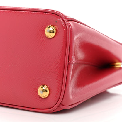 Prada Saffiano Vernice Small Galleria Double Zip Tote Peonia 9 of 26
