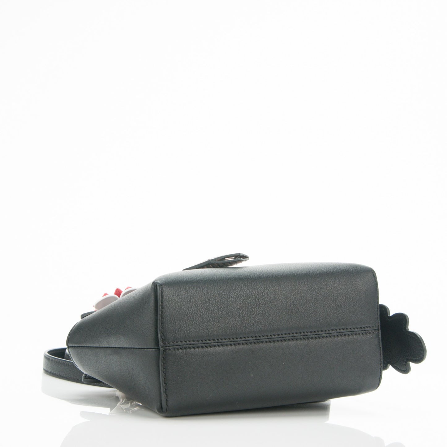 Vitello Dolce Snakeskin Nappa Croc Tail Flowerland Studded Mini By The Way Boston Bag Black Natural Multicolor