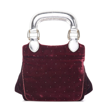Fendi Velvet Calfskin Goatskin Neve Evening Bag Bordeaux 1 of 9