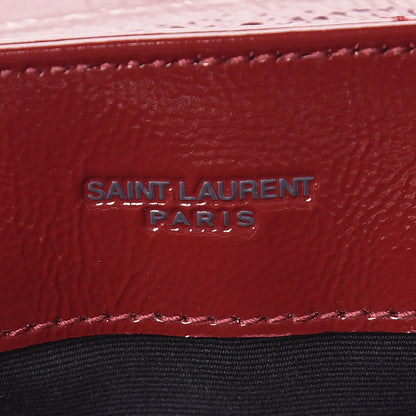 Saint Laurent Patent Y Quilted Monogram Small Loulou Chain Satchel Palissandre 8 of 10