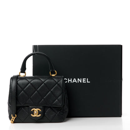 Chanel Shiny Caviar Quilted Mini Top Handle Flap Black 13 of 13