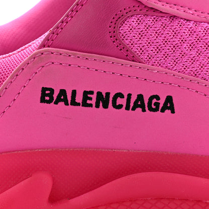 Balenciaga Fabric Mesh Clear Sole Fluo Womens Triple S Sneakers 39 Pink 7 of 11