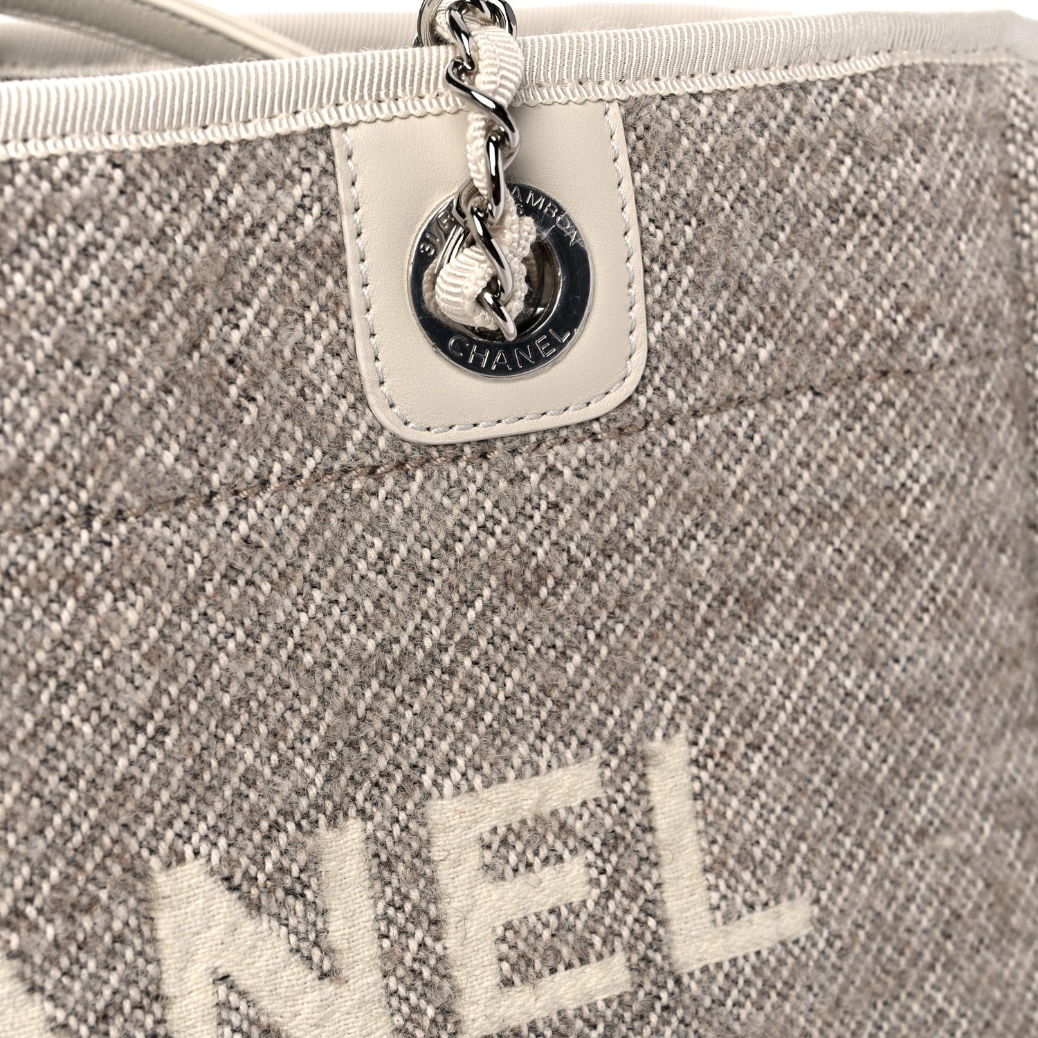 Chanel Mixed Fibers Small Deauville Tote Light Grey 13 of 14