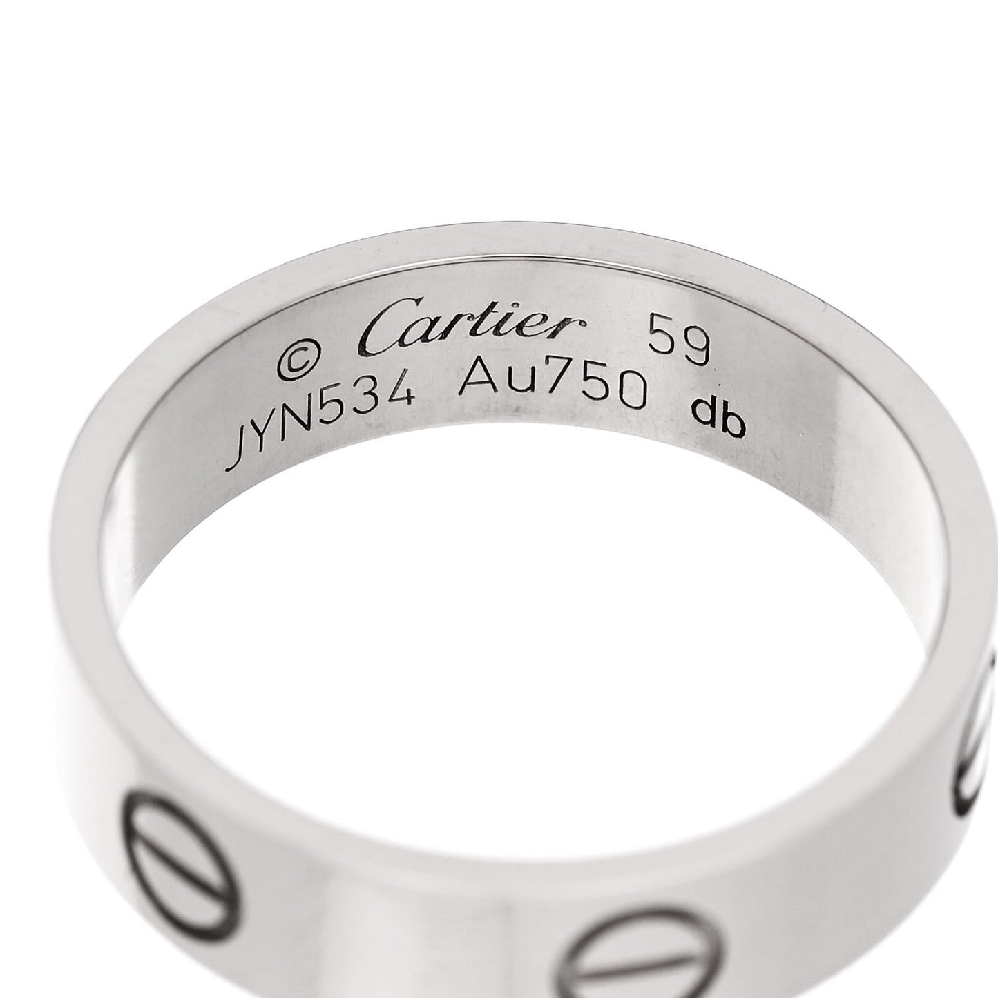18K White Gold 5.5mm LOVE Ring 59 8.75