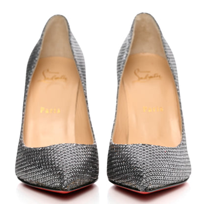 Christian Louboutin Glitter Diams Pigalle Follies 100 Pumps 38.5 Antic Silver 2 of 9