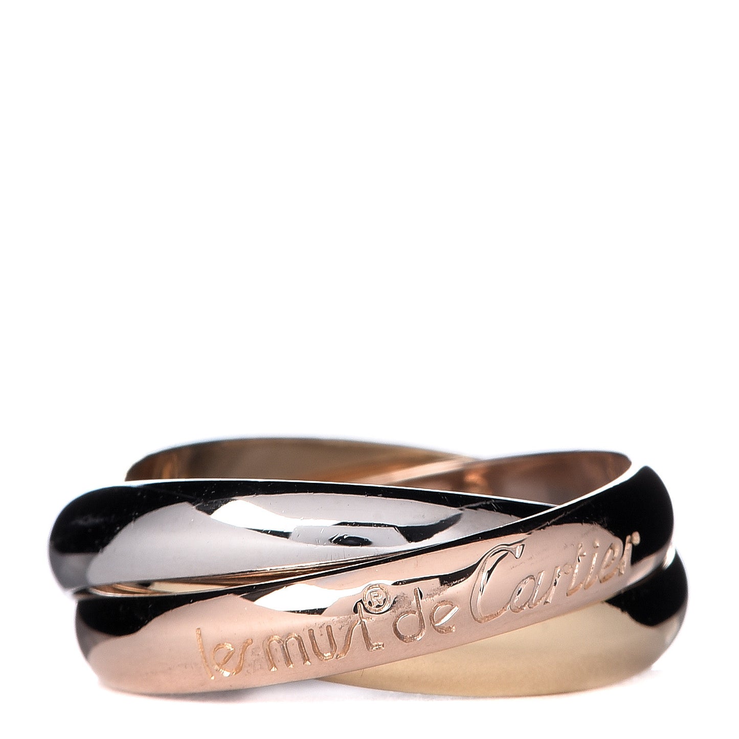 18K Pink Yellow White Gold Classic Les Must De Trinity Ring 53 6.25